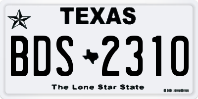 TX license plate BDS2310