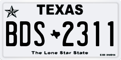 TX license plate BDS2311