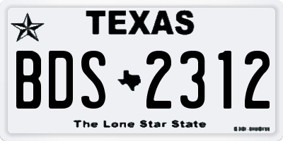 TX license plate BDS2312
