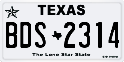 TX license plate BDS2314