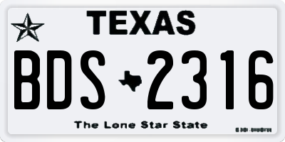 TX license plate BDS2316