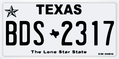 TX license plate BDS2317