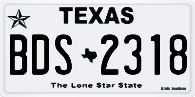 TX license plate BDS2318