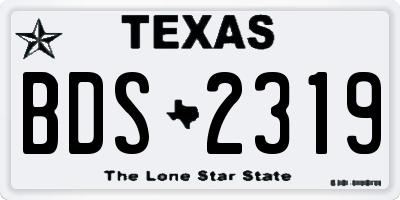 TX license plate BDS2319