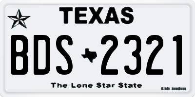TX license plate BDS2321