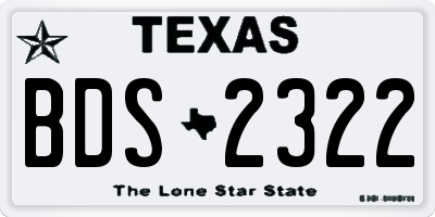 TX license plate BDS2322