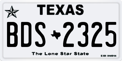 TX license plate BDS2325