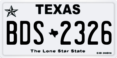 TX license plate BDS2326