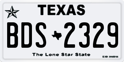 TX license plate BDS2329