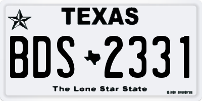 TX license plate BDS2331