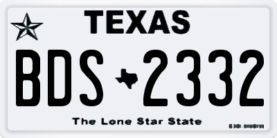 TX license plate BDS2332