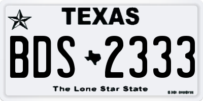 TX license plate BDS2333