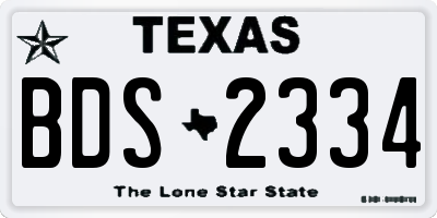 TX license plate BDS2334