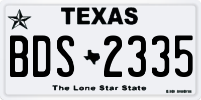 TX license plate BDS2335
