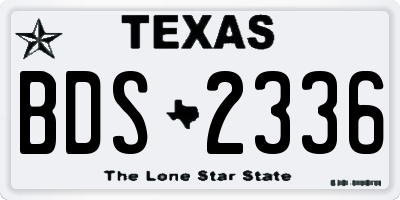 TX license plate BDS2336