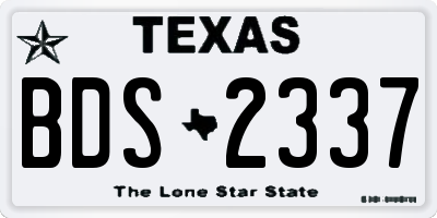 TX license plate BDS2337