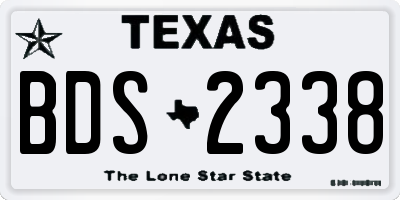 TX license plate BDS2338