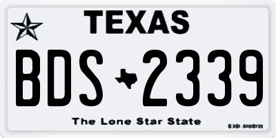 TX license plate BDS2339