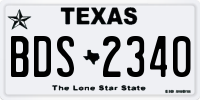 TX license plate BDS2340