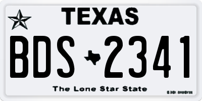 TX license plate BDS2341