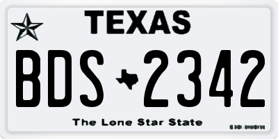 TX license plate BDS2342