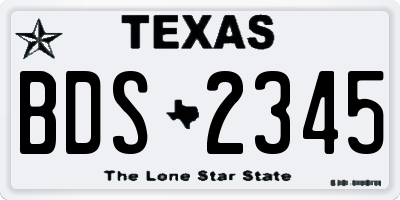 TX license plate BDS2345