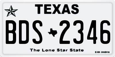 TX license plate BDS2346