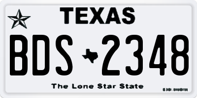 TX license plate BDS2348