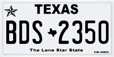 TX license plate BDS2350