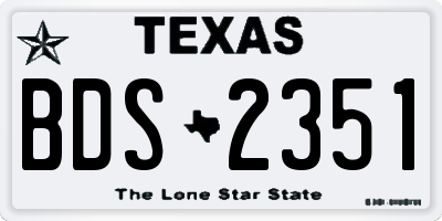 TX license plate BDS2351