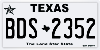 TX license plate BDS2352