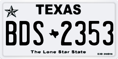 TX license plate BDS2353