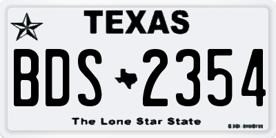TX license plate BDS2354
