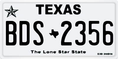 TX license plate BDS2356