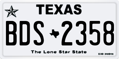 TX license plate BDS2358