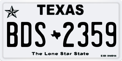 TX license plate BDS2359