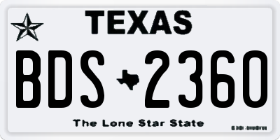 TX license plate BDS2360