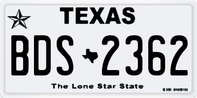 TX license plate BDS2362