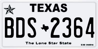 TX license plate BDS2364