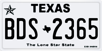 TX license plate BDS2365