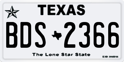 TX license plate BDS2366