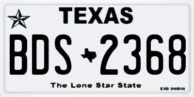 TX license plate BDS2368