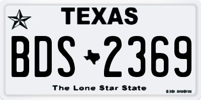TX license plate BDS2369