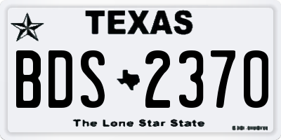 TX license plate BDS2370