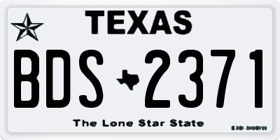 TX license plate BDS2371