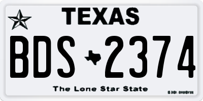 TX license plate BDS2374