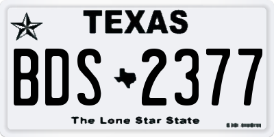 TX license plate BDS2377