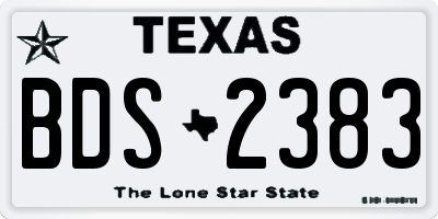 TX license plate BDS2383
