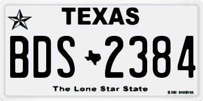 TX license plate BDS2384
