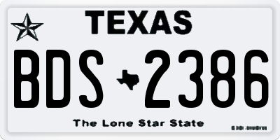 TX license plate BDS2386